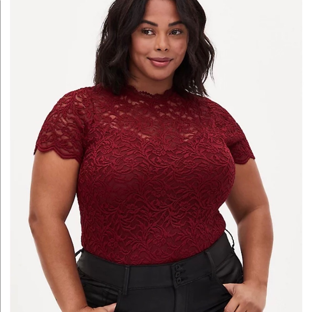 Torrid Red lace bodysuit nwot sz6